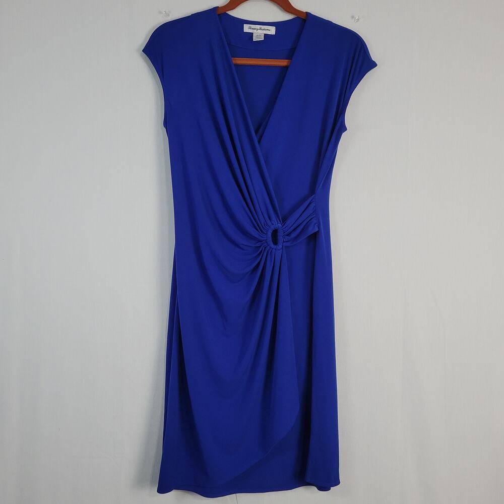Tommy Bahama Carmela Faux Wrap Dress women's size S Blue Travel Comfort Resort